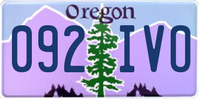 OR license plate 092IVO