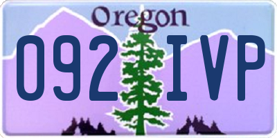 OR license plate 092IVP