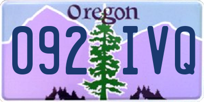 OR license plate 092IVQ