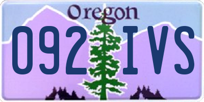 OR license plate 092IVS