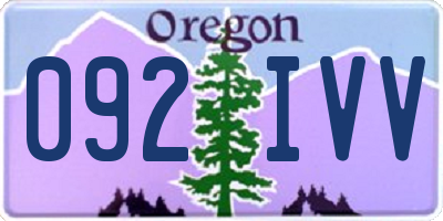OR license plate 092IVV