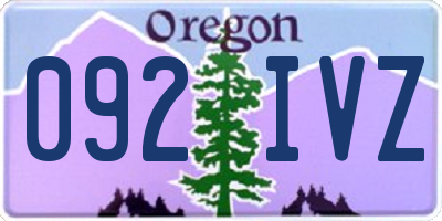 OR license plate 092IVZ