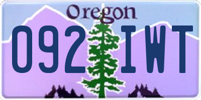 OR license plate 092IWT