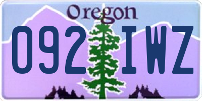 OR license plate 092IWZ