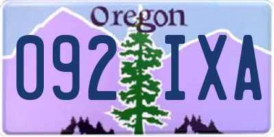 OR license plate 092IXA