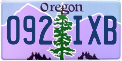 OR license plate 092IXB