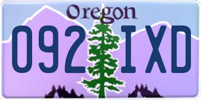 OR license plate 092IXD