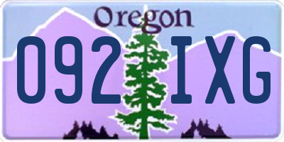 OR license plate 092IXG