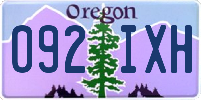 OR license plate 092IXH