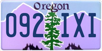 OR license plate 092IXI