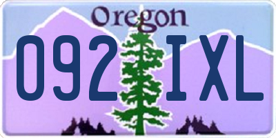 OR license plate 092IXL