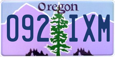 OR license plate 092IXM