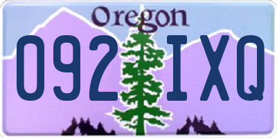 OR license plate 092IXQ