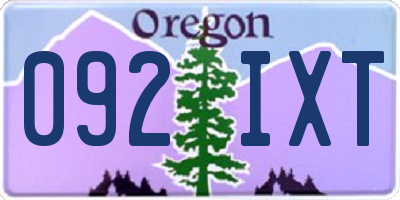 OR license plate 092IXT