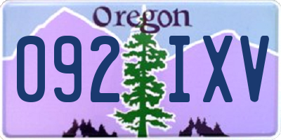 OR license plate 092IXV