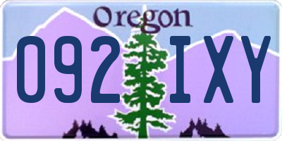 OR license plate 092IXY