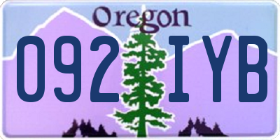 OR license plate 092IYB