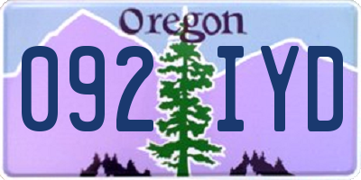 OR license plate 092IYD