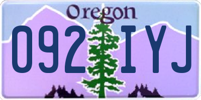 OR license plate 092IYJ