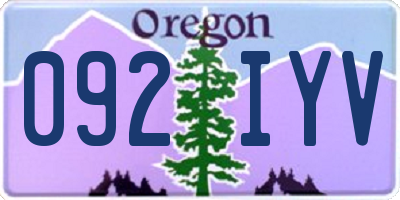 OR license plate 092IYV