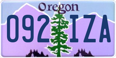 OR license plate 092IZA