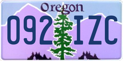 OR license plate 092IZC