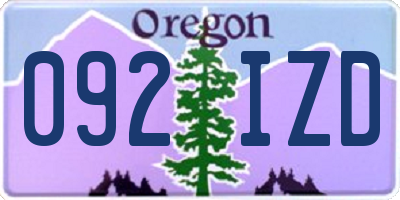OR license plate 092IZD