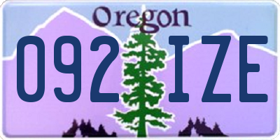 OR license plate 092IZE