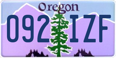 OR license plate 092IZF