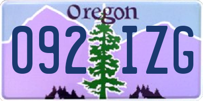 OR license plate 092IZG