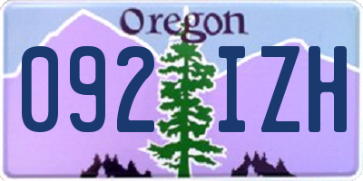 OR license plate 092IZH