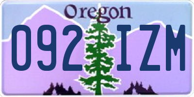 OR license plate 092IZM
