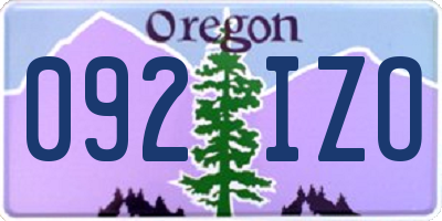 OR license plate 092IZO