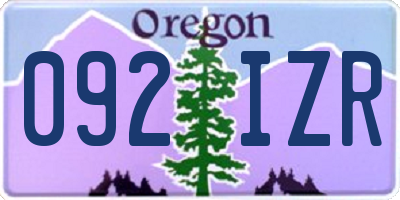 OR license plate 092IZR