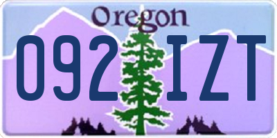 OR license plate 092IZT