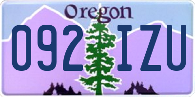 OR license plate 092IZU