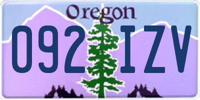 OR license plate 092IZV