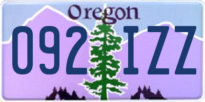 OR license plate 092IZZ