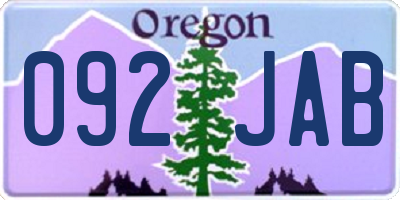 OR license plate 092JAB
