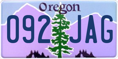 OR license plate 092JAG