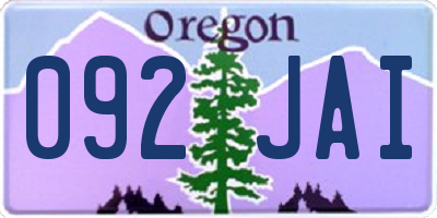 OR license plate 092JAI