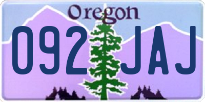 OR license plate 092JAJ