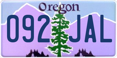 OR license plate 092JAL
