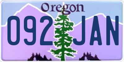 OR license plate 092JAN