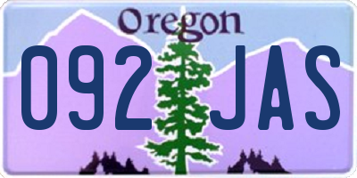 OR license plate 092JAS