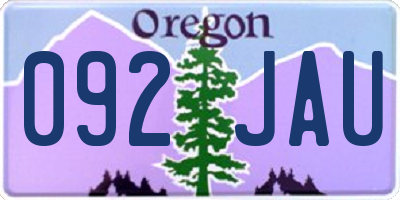 OR license plate 092JAU