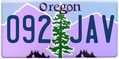 OR license plate 092JAV
