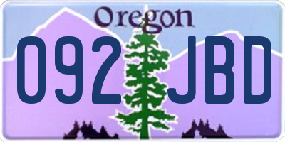 OR license plate 092JBD