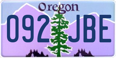 OR license plate 092JBE