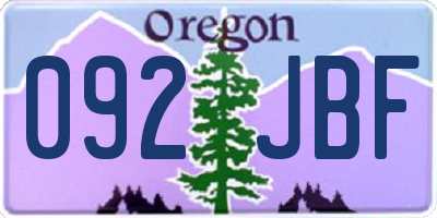 OR license plate 092JBF